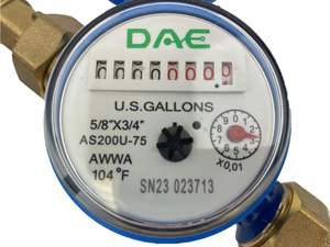 Compteur d'eau en laiton multi-jets AS200U-75 DAE avec protection IP67 Raccords NPT 3/4 "Mesures en gallons - Product Image 4