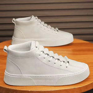 El último diseño de zapatillas de deporte blancas de caña alta, zapatillas deportivas modernas y duraderas para caminar y correr para hombre - Product Image 1