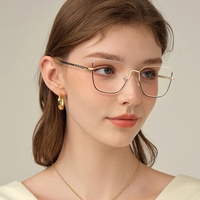 Lunettes Photochromiques Premium pour Dames Anti-Lumière Bleue, Semi-Cerclées en Alliage, Charnière à Ressort Carrée UV400 2026 QingQing
