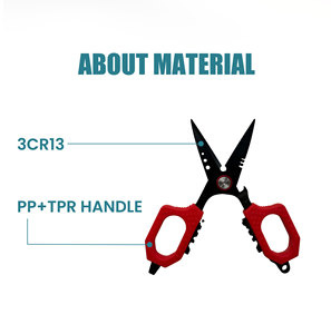 Ciseaux <span class=keywords><strong>de</strong></span> pêche multifonctionnels <span class=keywords><strong>de</strong></span> 5 pouces avec lames dentelées et coupe-fil latéral pour couper les lignes tressées - Product Image 5