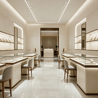 Vitrine de Luxe Incurvée Personnalisée pour Bijoux avec Éclairage LED – Solution Complète Tout-en-un pour l'Aménagement de Boutiques de Bijouterie en Centre Commercial