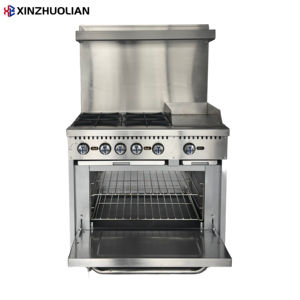 ETL 商用工业用 10 燃烧头燃气灶带烤箱不锈钢 360,000 BTU - Product Image 6