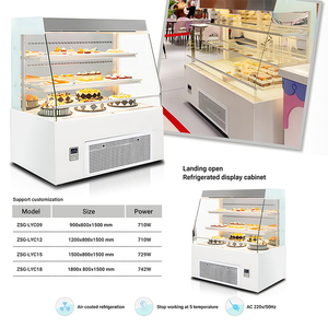 Vetrina Elegante e Spaziosa in Marmo e Vetro Temperato, Frigorifero Aperto con Design Moderno per Pasticceria - Product Image 2