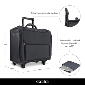 Maletín de <span class=keywords><strong>abogado</strong></span> con ruedas OEM personalizado 1680D, maleta de piloto con ruedas, bolsa para portátil con 2 ruedas giratorias, equipaje de negocios con ruedas - Product Image 3