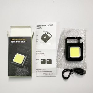COB Rechargeable <strong>Keychain</strong> Light Aluminum Alloy &amp; ABS Work &amp; Emergency <strong>LED</strong> <strong>Flashlight</strong> Camping Outdoor Power Source - Product Image 6