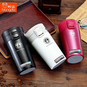 Logo personnalisé gobelet en acier inoxydable avec double paroi isolation thermique en cuivre peint à la bombe couvercle rabattable tasse à café - Product Image 1