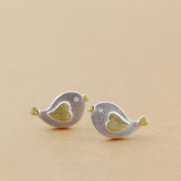 Boucles d'oreilles en argent sterling 925 en forme d'oiseau, tendance, pour femmes et filles, cadeau, bijoux en argent sterling véritable
