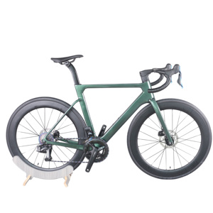 Vélo de route à disques 24 vitesses Ink Green Paint TT-X42 avec roues en carbone normales Wheeltop et transmission électronique hydraulique TT-X42 Ink Green - Product Image 1
