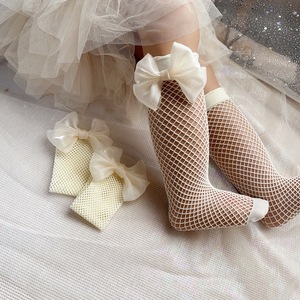 Vente en Gros <span class=keywords><strong>Chaussettes</strong></span> d'Été Respirantes en Maille pour Enfants, Collants Mi-Mollet Fille Princesse avec Grand Nœud, Bas Bébé - Product Image 4