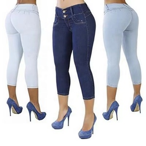 Jeggings en denim thermique d'hiver pour femmes Leggings maigres taille haute avec doublure en polaire Pantalon Cargo Style Taille XL pour dames - Product Image 3