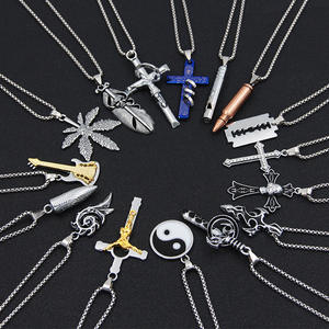 Venta caliente nuevo diseño titanio acero suéter collar personalidad Hip Hop pareja clavícula collares para hombres mujeres - Product Image 2