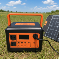 Stasiun Daya 1000W MPPT Solar LiFePO4 Battery Inverter Gelombang Sinus Murni, Output AC USB C PD Lampu LED untuk Van Life Darurat