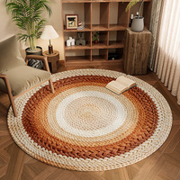 Tapis tissé Salon Style simple Haut de gamme Wabi-Sabi Chambre à coucher Chevet Vestiaire Coiffeuse Nouveau modèle 2025 Tapis rond