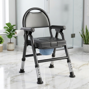 Chaise de <span class=keywords><strong>toilette</strong></span> pliable pour personnes âgées, design moderne, capacité 100 kg, légère et portable, cinq niveaux de réglage - Product Image 6