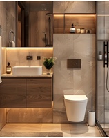 Meuble de vanité de salle de bains de panneau moderne de WQ avec le lavabo simple de miroir de lavabo pour des ensembles de salle de bains d'hôtel