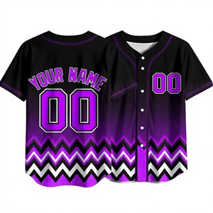 Maillot de baseball personnalisé noir par sublimation, unisexe, à manches courtes, uniforme d'équipe, t-shirt athlétique anti-humidité pour adultes - Product Image 1