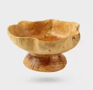 Antipasto intagliato a mano opere d'arte creativo radice piatto da portata in legno ciotola rotonda per pasta