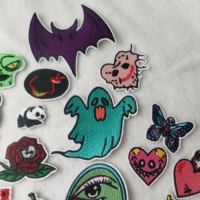 Prêt à expédier mignon 3d broderie Toussaint Patch fer sur fantôme en détresse vacances Joker Patch brodé pour sac en jean