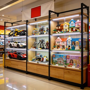 ミニフィギュアコレクター向け、強化ガラスとLEDライト付きカスタムパズルブロックディスプレイケース、ディスプレイキャビネット、ディスプレイ棚 - Product Image 2