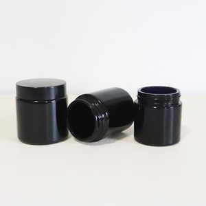2oz 3oz 4oz petits pots de 3.5g en verre noir mat avec couvercles à vis-étiquettes holographiques personnalisées autocollants - Product Image 5