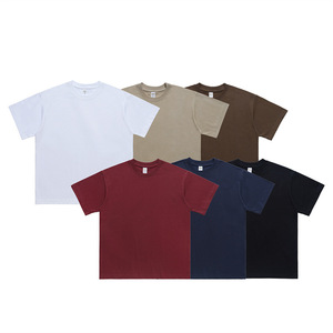 High Quality Drop shoulder Crewneck T shirt Customizable 100% Cotton Heavyweight Oversized T-shirt Custom Graphic Logo Tshirt - Product Image 2
