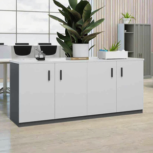 Gabinete de almacenamiento de oficina moderno con panel de madera de partición baja archivadores de diseño lateral y piso personalizables - Product Image 1
