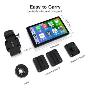 6 "หน้าจอนำทางรถจักรยานยนต์สากลกันน้ำไร้สาย CarPlay Android อัตโนมัติ GPS ในตัวรถจักรยานยนต์ CarPlay - Product Image 6
