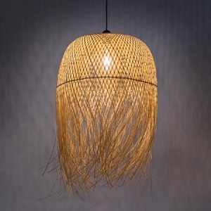 Lustre en bambou naturel fait à la main avec pendentif en bambou asiatique, éclairage en rotin rétro Vintage, maison d'île, <span class=keywords><strong>Bar</strong></span>, maison de thé - Product Image 2