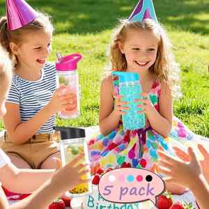 10oz Flip Top Straw <b>Double</b> <b>Wall</b> Snow Globe Tumbler Bottom Pre Drilled With Handle Lid - Product Image 6