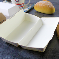 2024 nouveau Style coréen Hot Dog emporter Sandwich emballage boîte Hot Dog papier plateau Hotdogs papier boîte à déjeuner pour restauration rapide en gros