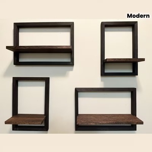 Set di Mensole Galleggianti <span class=keywords><strong>in</strong></span> Legno Moderne, Scaffali Geometrici da Parete per Soggiorno e Arredamento Casa - Product Image 5