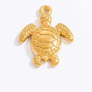 จี้รูปเต่าและปลาดาวสแตนเลสชุบทอง 18k สำหรับทำเครื่องประดับ DIY ของขวัญขายส่ง - Product Image 4