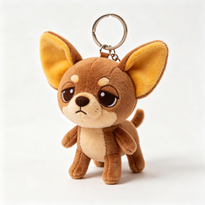 Lindo Llavero de Peluche de <span class=keywords><strong>Chihuahua</strong></span> con Múltiples Expresiones Faciales Divertidas, Juguete de Peluche Suave para Colgar en la Bolsa, Regalo para Niños - Product Image 3