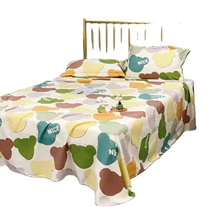 Lençóis de cama 100% algodão de alta qualidade com desenhos animados para crianças OEM ODM de fábrica