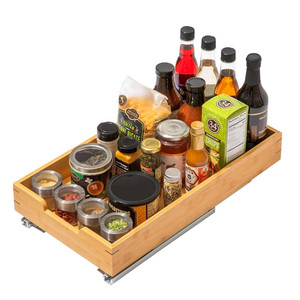 Étagère de rangement coulissante en bambou pour tiroir de cuisine <span class=keywords><strong>sous</strong></span> l'évier, <span class=keywords><strong>organisateur</strong></span> de <span class=keywords><strong>placard</strong></span> extensible - Product Image 1