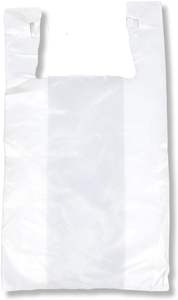 Grands sacs de courses en plastique biodégradable réutilisables personnalisés - Emballage blanc uni - Product Image 3