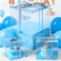 Caja para Pastel Cuadrada de 8x8 Pulgadas, Transparente, con Cierre Seguro, Materiales Reciclados y Ecológicos, Portátil para Almacenamiento de Pasteles