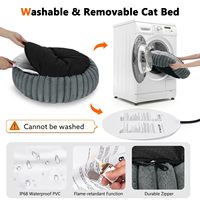 Fabricant de lits chauffants pour chats d'intérieur et petits chiens lit chauffant pour animaux de compagnie avec minuterie réglable en température lit confortable pour chat donut