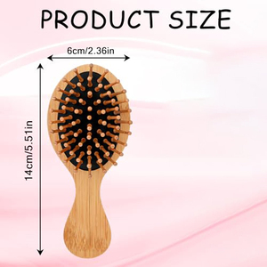 Mini Peine de Bambú Personalizado, Cepillo de Madera para Masaje y Peinado del Cuero Cabelludo, Herramienta de Cuidado del Cabello de Bolsillo con Logotipo, Herramienta Natural para Peinar el Cabello - Product Image 2
