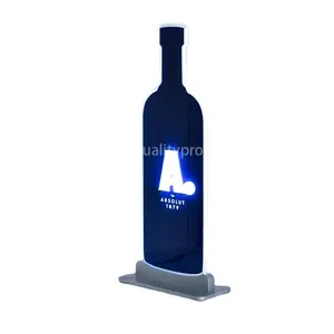 Fornecedor da fábrica design personalizado acrílico iluminado led exibição de garrafa de vinho