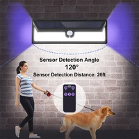 Lámpara Solar de Jardín con Sensor de Movimiento de 3 Caras, 118 LED, Impermeable IP65, Montaje en Pared Exterior, Control Remoto, CRI 80, Ángulo de Haz de 270°, Regulable
