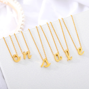 Tiny Cursive <strong>Initial</strong> <strong>Necklace</strong> Dainty Lowercase Letter <strong>Necklace</strong> Delicate Name Gift for Mom <strong>Child</strong> Sister - Product Image 3