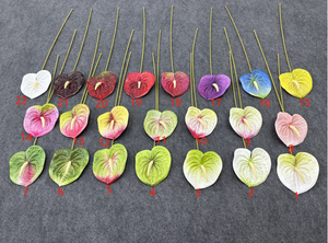 أفكار منتجات جديدة نباتات اصطناعية اللاتكس لمسة حقيقية أنثوريوم فرع واحد زهور اصطناعية سائبة - Product Image 6