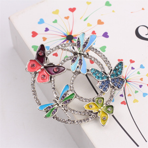 เข็มกลัดรูปผีเสื้อและแมลงปอประดับเพชรพลอยสำหรับผู้หญิง รุ่นพรีเมียม ดีไซน์ใหม่ เหมาะสำหรับติดเสื้อสูทหรือเสื้อแจ็คเก็ต - Product Image 1