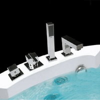 Whirlpool Bain Douche Mitigeur Baignoire Robinet Pakistan Spa 4 Trous Salle de Bain Chrome Moderne Contemporain Céramique Poli FLG