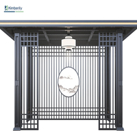 Pergola en alliage d'aluminium de style chinois quatre-six-huit coins extérieur pare-soleil anti-pluie abri nouveau pavillon de paysage de jardin