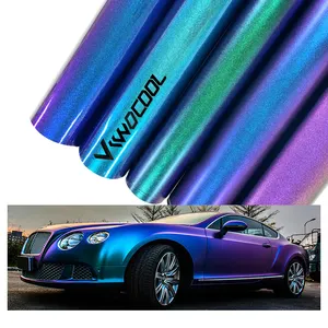 Viwocool xe vẻ đẹp cơ thể phim PVC đầy màu sắc Giấy Gói cho xe Glossy tắc kè hoa màu xanh đỏ xe Sticker