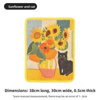 Griffoir vertical mural en sisal pour chat, motif peinture à l'huile, usage multi-scènes, tapis résistant aux déchirures pour grimper, vente en gros