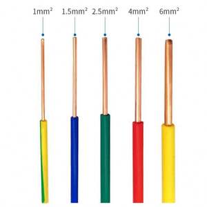 Quelle Hersteller Massiv kupfer kern Elektrische Drähte 1mm 1,5mm 2,5mm 4mm 6mm 10mm 450/750V Einadrige Stromkabel - Product Image 2