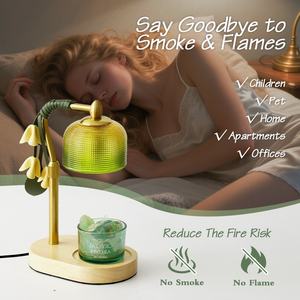 Lampe chauffe-cire électrique LANJO en métal, nouveau modèle, design vintage, avec variateur d'intensité pour l'aromathérapie - Product Image 2